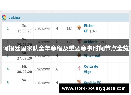 阿根廷国家队全年赛程及重要赛事时间节点全览